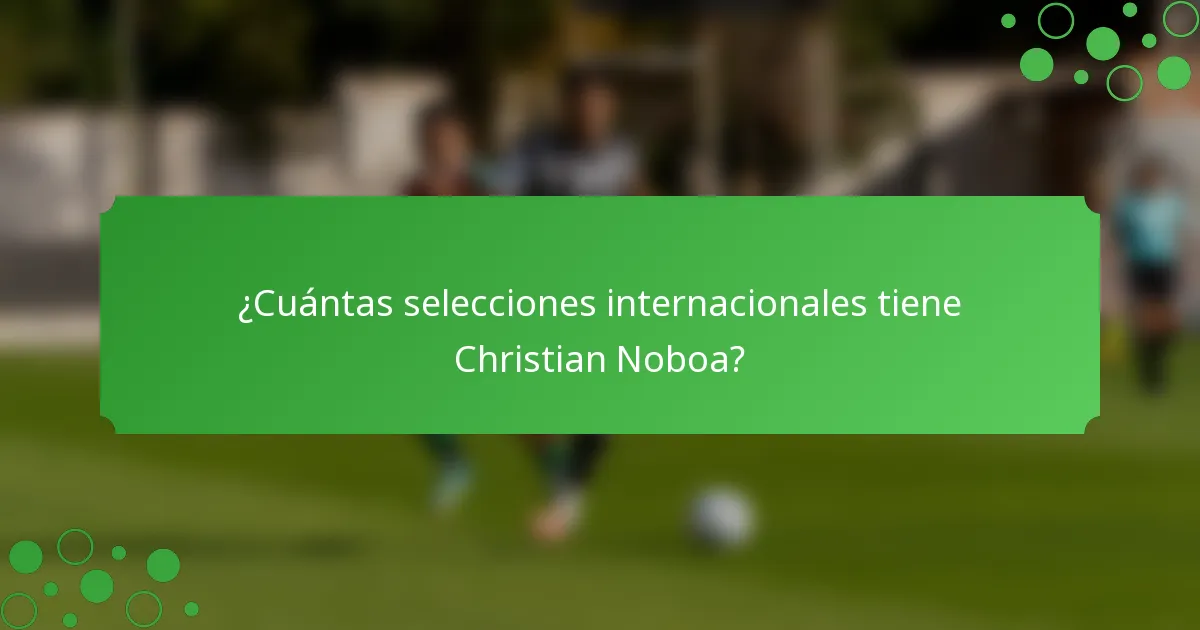 ¿Cuántas selecciones internacionales tiene Christian Noboa?