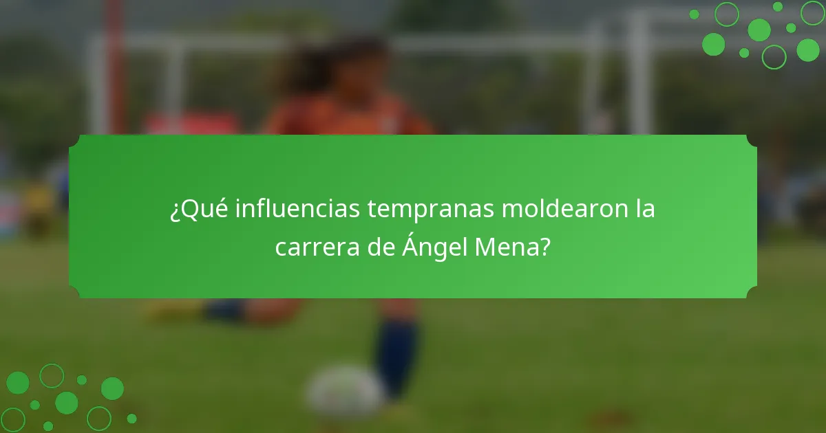 ¿Qué influencias tempranas moldearon la carrera de Ángel Mena?